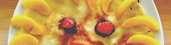 Pfannkuchen verziert als Löwenkopf